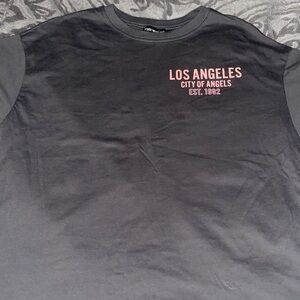 Streetwear Society Black Tee with Red Los Angeles Print